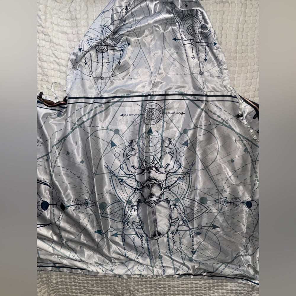 Silver and Blue Graphic cloak